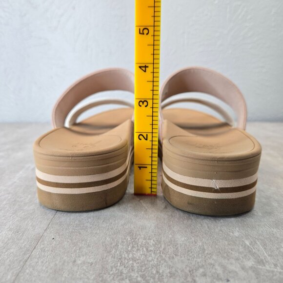 Reef Horizon Platform Sandals 9 White Pink Open Toe Arch Support Chunky Slides - Picture 4 of 12